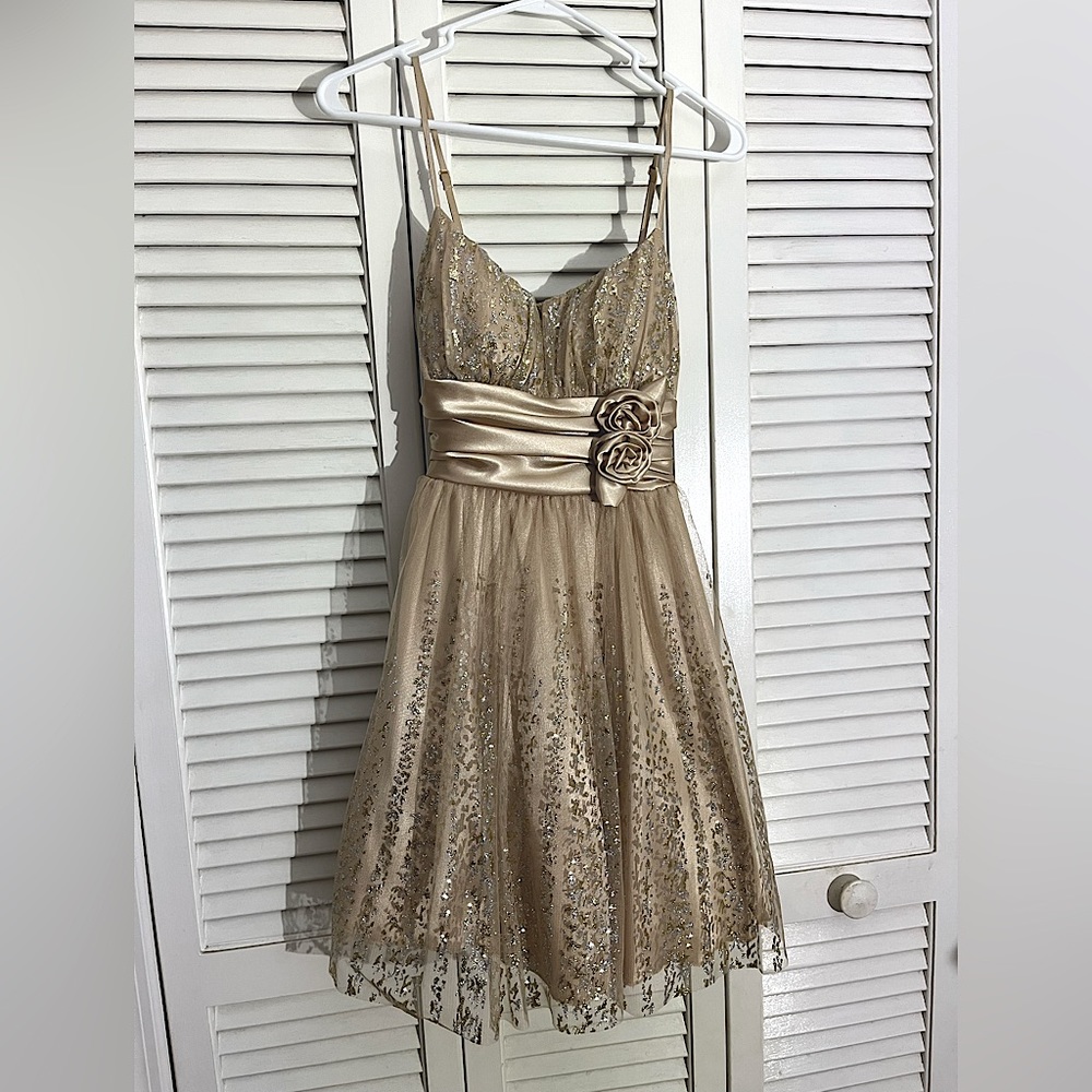 Spaghetti strap homecoming dress